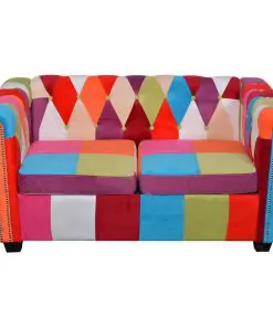 vidaXL 2 Piece Chesterfield Sofa Set Fabric