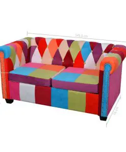 vidaXL 2 Piece Chesterfield Sofa Set Fabric