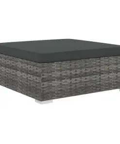 vidaXL 8 Piece Garden Lounge Set with Cushions Poly Rattan Grey