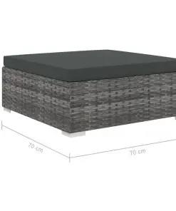 vidaXL 8 Piece Garden Lounge Set with Cushions Poly Rattan Grey