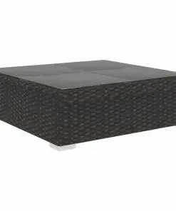 vidaXL 8 Piece Garden Lounge Set with Cushions Poly Rattan Black