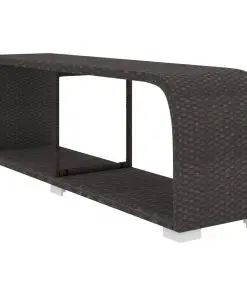 vidaXL 8 Piece Garden Lounge Set with Cushions Poly Rattan Black