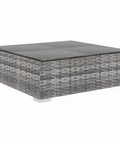 vidaXL 8 Piece Garden Lounge Set with Cushions Poly Rattan Grey
