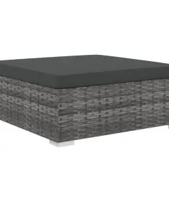 vidaXL 11 Piece Garden Lounge Set with Cushions Poly Rattan Grey