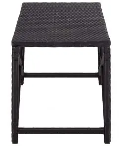 vidaXL Garden Bench 120 cm Poly Rattan Black