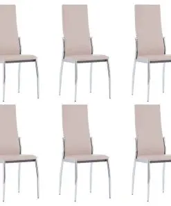 vidaXL Dining Chairs 6 pcs Cappuccino Faux Leather