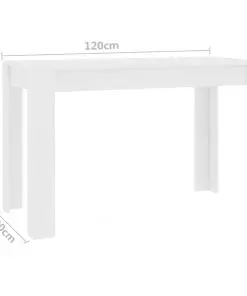 vidaXL Dining Table White 120x60x76 cm Chipboard