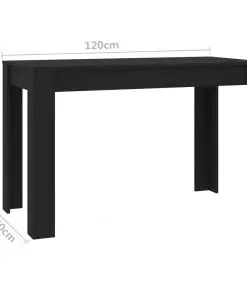 vidaXL Dining Table Black 120x60x76 cm Chipboard