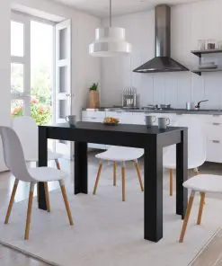 vidaXL Dining Table Black 120x60x76 cm Chipboard