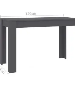 vidaXL Dining Table Grey 120x60x76 cm Chipboard