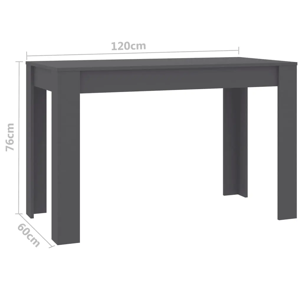 vidaXL Dining Table Grey 120x60x76 cm Chipboard