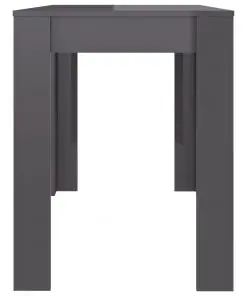 vidaXL Dining Table High Gloss Grey 120x60x76 cm Chipboard
