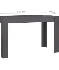 vidaXL Dining Table High Gloss Grey 120x60x76 cm Chipboard