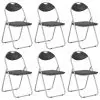 vidaXL Folding Dining Chairs 6 pcs Black Faux Leather vidaXL Folding Dining Chairs 6 pcs Black Faux Leather