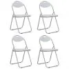 vidaXL Folding Dining Chairs 4 pcs White Faux Leather