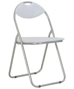 vidaXL Folding Dining Chairs 4 pcs White Faux Leather