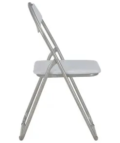 vidaXL Folding Dining Chairs 4 pcs White Faux Leather