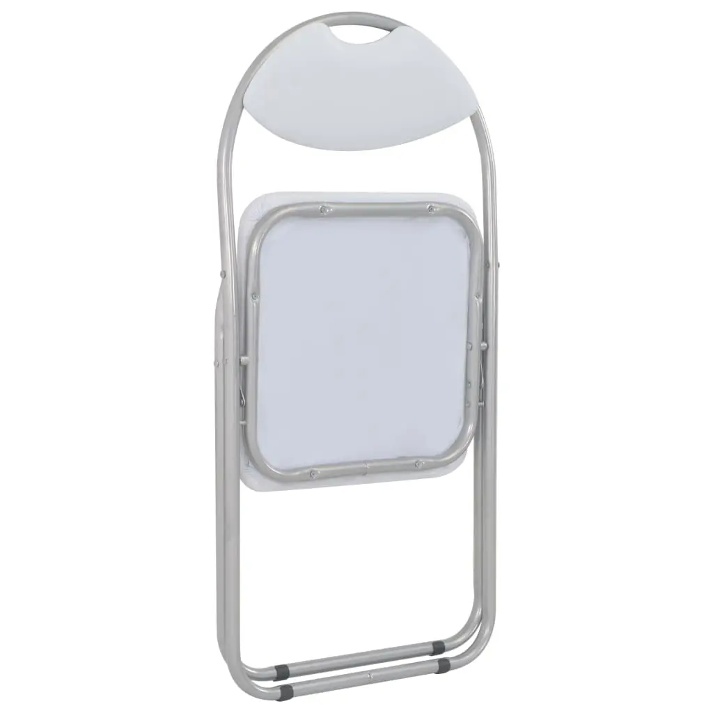 vidaXL Folding Dining Chairs 4 pcs White Faux Leather