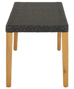 vidaXL Garden Bench 80 cm Poly Rattan Black