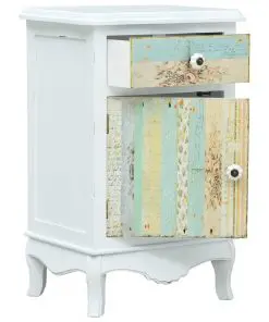 vidaXL Bedside Cabinet White 40x30x62 cm MDF
