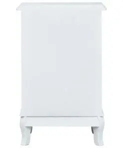 vidaXL Bedside Cabinet White 40x30x62 cm MDF