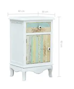 vidaXL Bedside Cabinet White 40x30x62 cm MDF