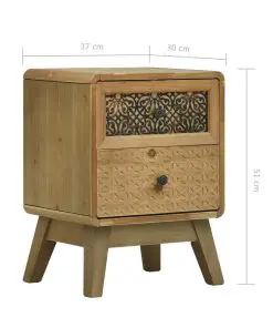 vidaXL Bedside Cabinet Brown 37x30x51 cm Wood