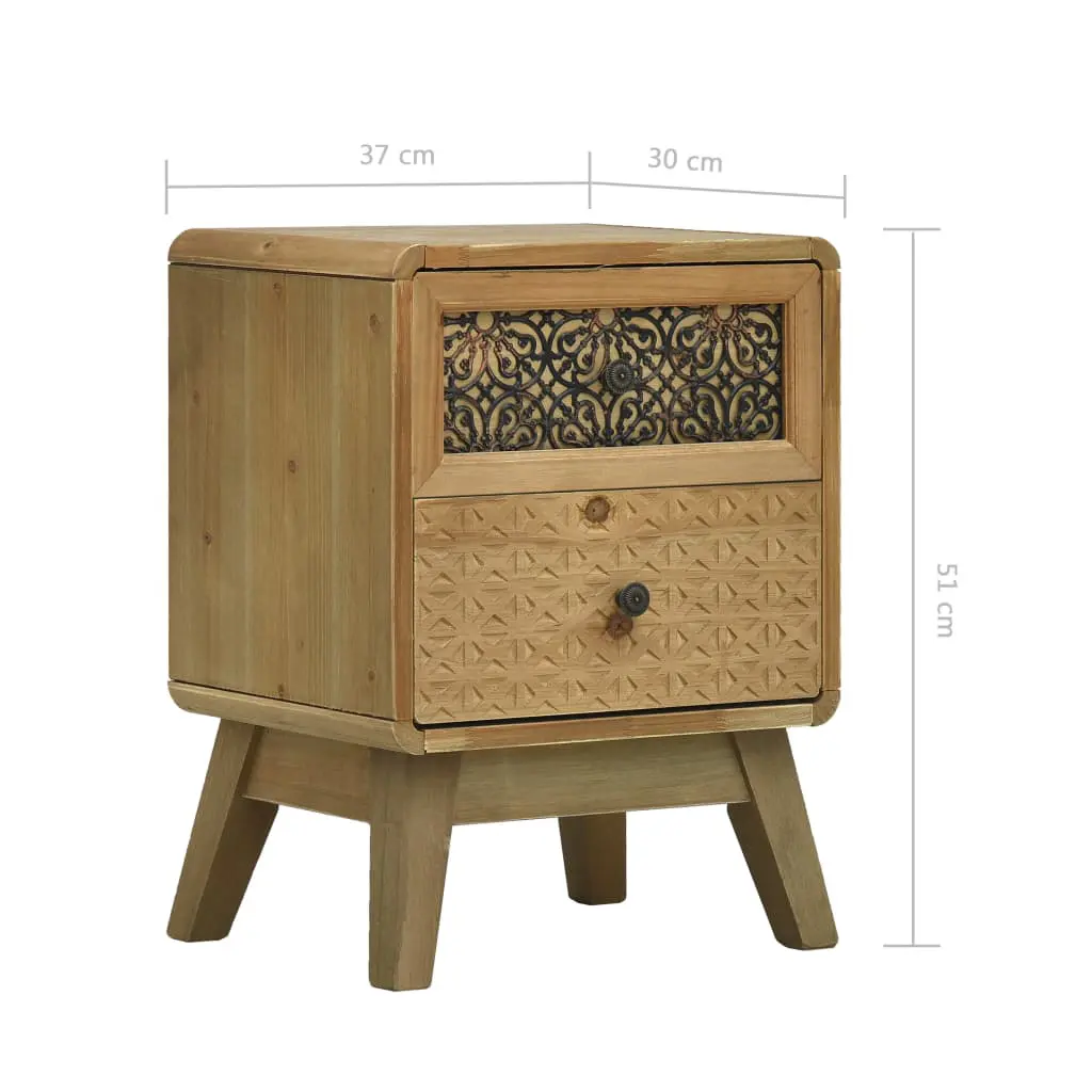 vidaXL Bedside Cabinet Brown 37x30x51 cm Wood