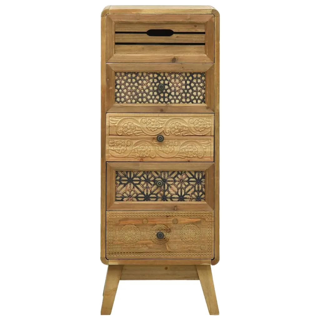 vidaXL Sideboard with 5 Drawers Brown 37x30x97.5 cm Wood