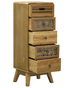 vidaXL Sideboard with 5 Drawers Brown 37x30x97.5 cm Wood