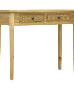 vidaXL Console Table with 2 Drawers Carving Brown 96x40x78 cm Wood