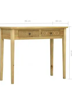 vidaXL Console Table with 2 Drawers Carving Brown 96x40x78 cm Wood