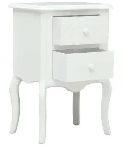 vidaXL Bedside Cabinet White 43x32x65 cm MDF