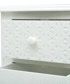 vidaXL Bedside Cabinet White 43x32x65 cm MDF