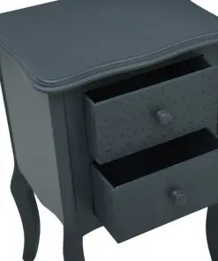 vidaXL Bedside Cabinet Grey 43x32x65 cm MDF