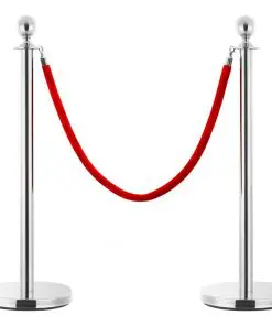 vidaXL 3 Piece VIP Queue Barrier Set Stainless Steel Silver