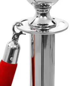 vidaXL 3 Piece VIP Queue Barrier Set Stainless Steel Silver