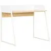 vidaXL Desk White and Oak 90x60x88 cm