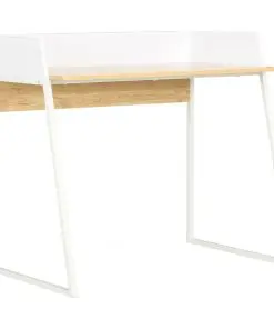vidaXL Desk White and Oak 90x60x88 cm