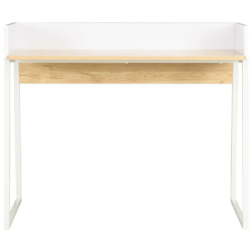 vidaXL Desk White and Oak 90x60x88 cm