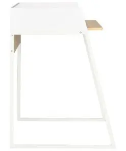 vidaXL Desk White and Oak 90x60x88 cm