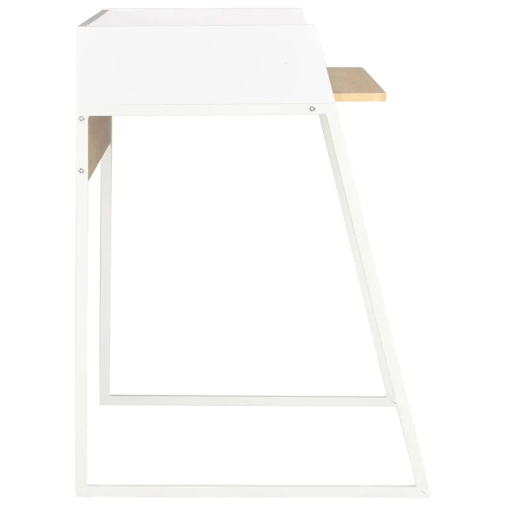 vidaXL Desk White and Oak 90x60x88 cm