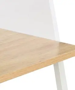 vidaXL Desk White and Oak 90x60x88 cm