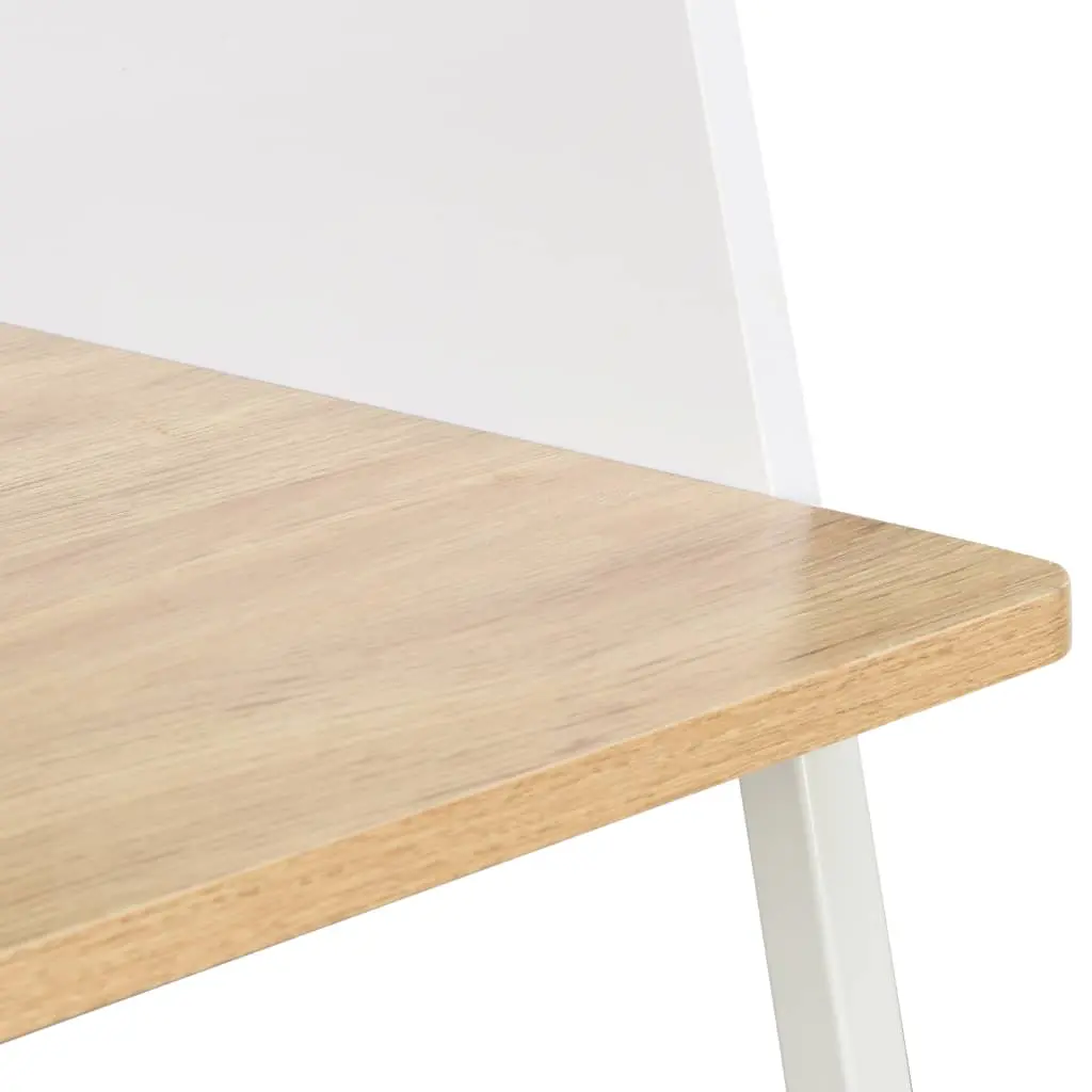 vidaXL Desk White and Oak 90x60x88 cm