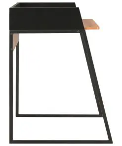 vidaXL Desk Black and Brown 90x60x88 cm