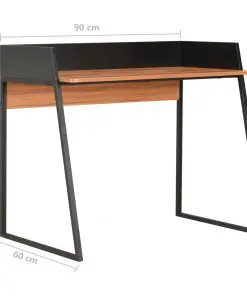 vidaXL Desk Black and Brown 90x60x88 cm