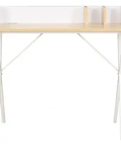 vidaXL Desk White and Natural 80x50x84 cm
