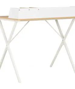vidaXL Desk White and Natural 80x50x84 cm
