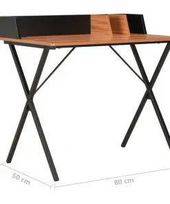 vidaXL Desk Black and Brown 80x50x84 cm