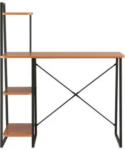 vidaXL Desk with Shelving Unit Black and Brown 102x50x117 cm